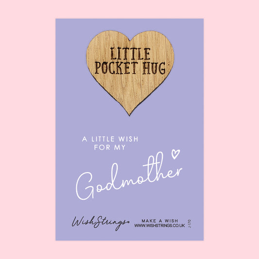 Pocket Hug - Godmother | Thoughtful Gift from Godchildren | Keepsake Token for Sending Hugs to a Special Godmother