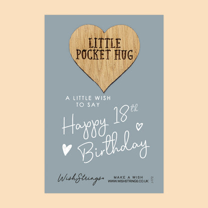 Pocket Hug - Happy 18th Birthday | Milestone Celebration Gift | Keepsake Token for Coming of Age