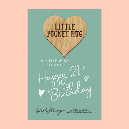 Pocket Hug - Happy 21st Birthday | Milestone Celebration Gift | Keepsake Token for Special Birthday