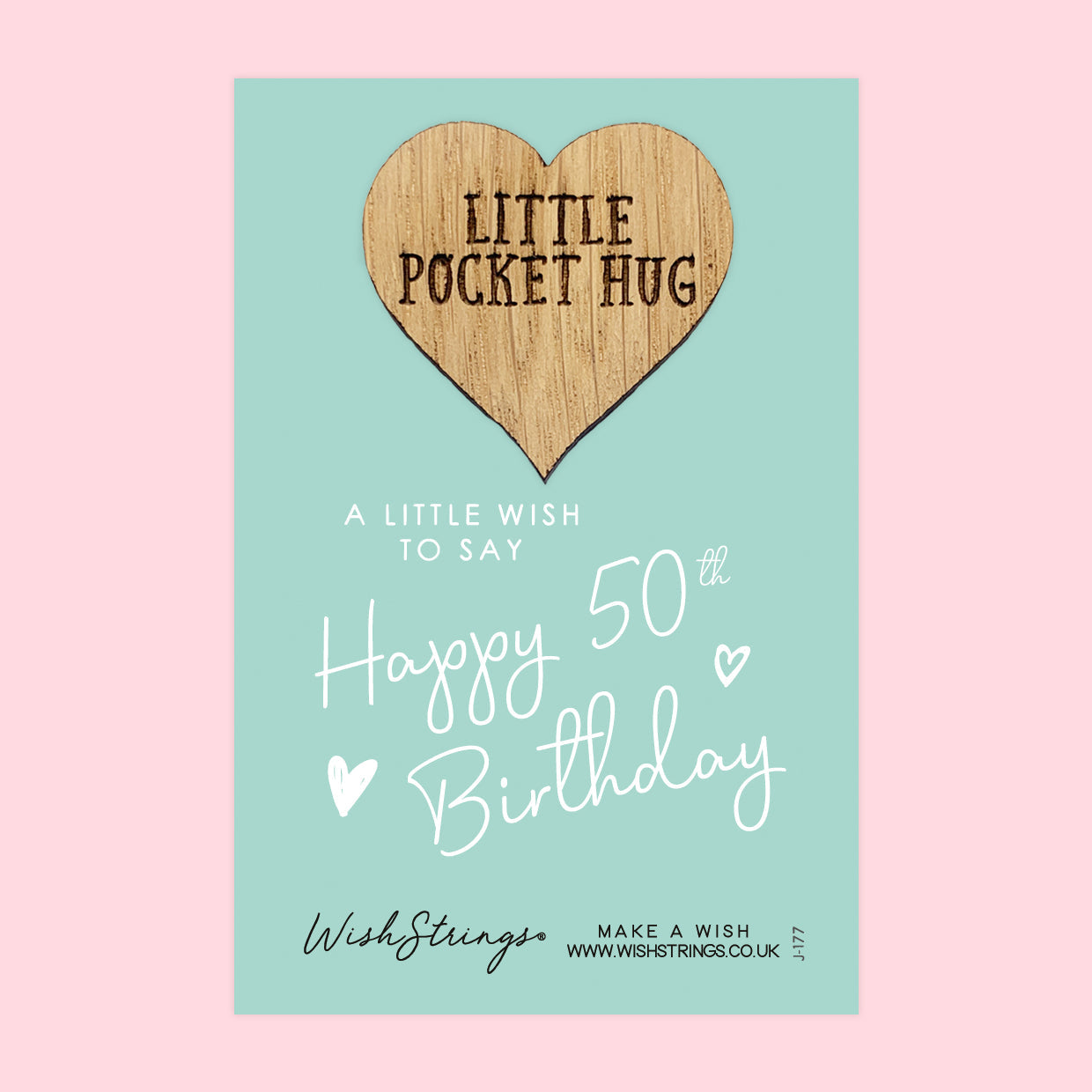 Pocket Hug - Happy 50th Birthday | Milestone Celebration Gift | Keepsake Token for Sending Hugs & Special Birthday Wishes