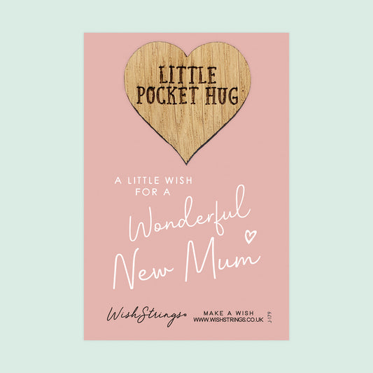 Pocket Hug - Wonderful New Mum | Thoughtful Gift for a New Baby Arrival | Keepsake Token for Sending Hugs & Celebrating Motherhood