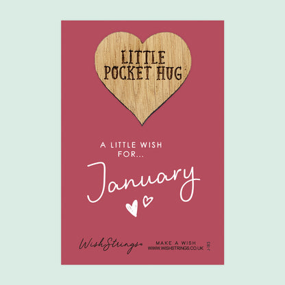 Pocket Hug - January Birth Month | Thoughtful Birthday Gift | Keepsake Token for Sending Hugs & Celebrating a Special Birthday
