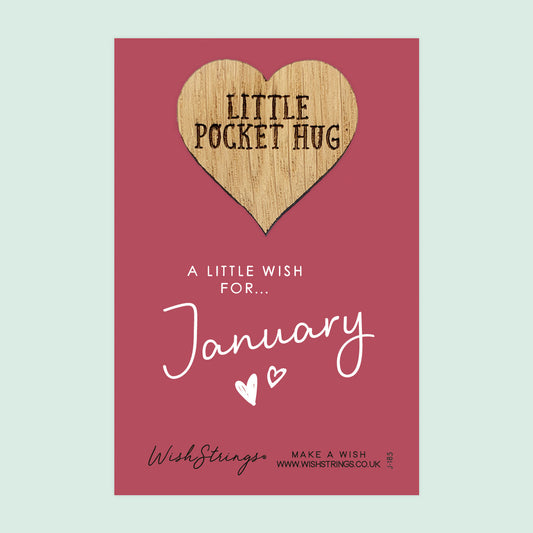 Pocket Hug - January Birth Month | Thoughtful Birthday Gift | Keepsake Token for Sending Hugs & Celebrating a Special Birthday