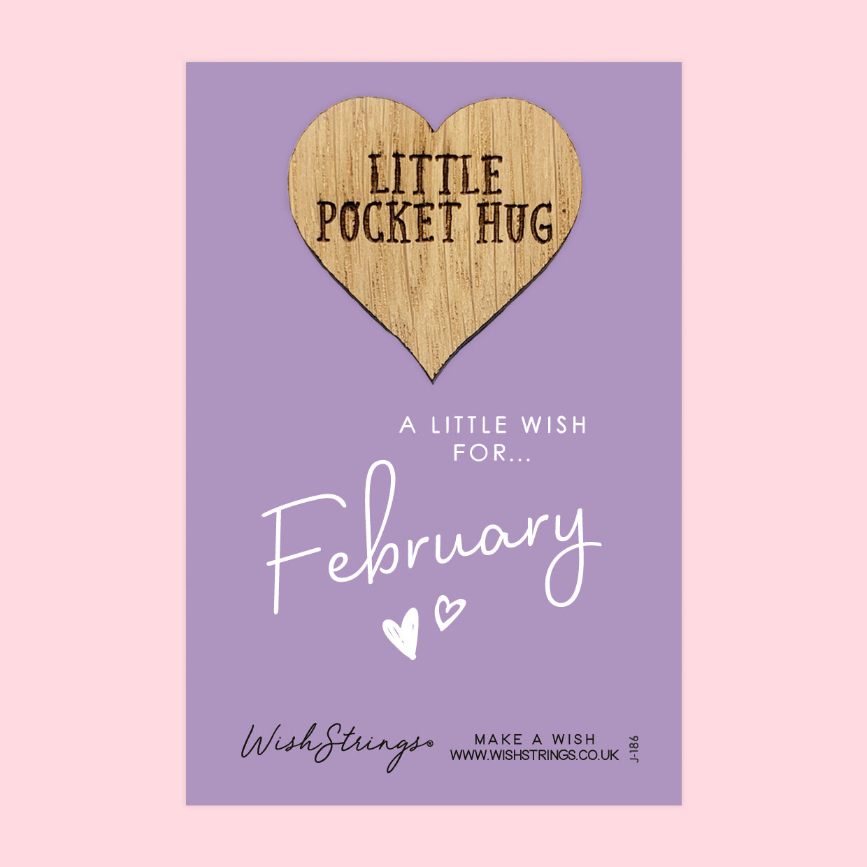 Pocket Hug - February Birth Month | Thoughtful Birthday Gift | Keepsake Token for Sending Hugs & Celebrating a February Birthday