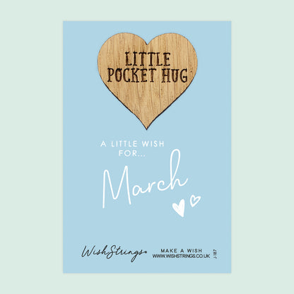Pocket Hug - March Birth Month | Thoughtful Birthday Gift | Keepsake Token for Sending Hugs & Celebrating a Special Day