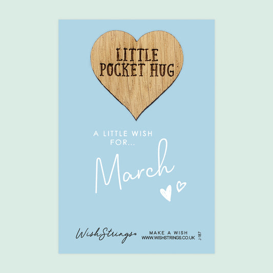 Pocket Hug - March Birth Month | Thoughtful Birthday Gift | Keepsake Token for Sending Hugs & Celebrating a Special Day