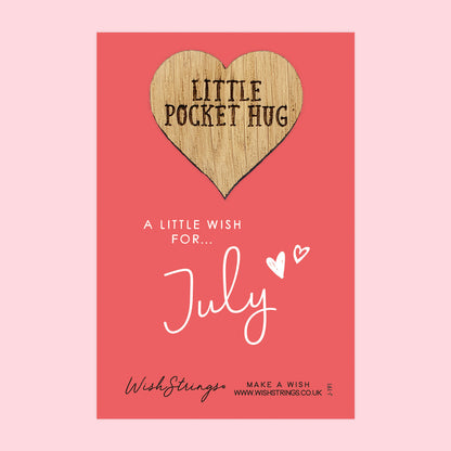 Pocket Hug - July Birth Month | Thoughtful Birthday Gift | Keepsake Token for Sending Hugs & Celebrating a Special Birthday