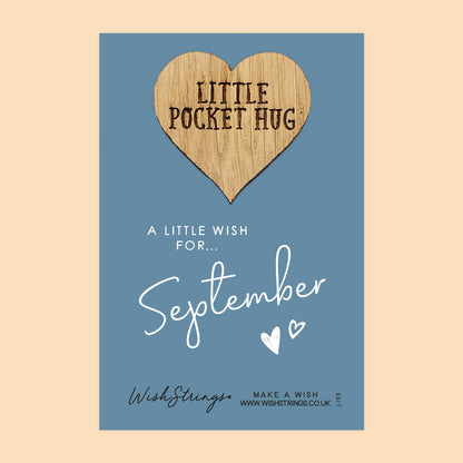 Pocket Hug - September Birth Month | Thoughtful Birthday Gift | Keepsake Token for Sending Hugs & Celebrating a Special Day