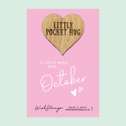 Pocket Hug - October Birth Month | Thoughtful Birthday Gift | Keepsake Token for Sending Hugs & Celebrating a Special Day