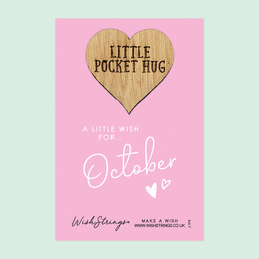 Pocket Hug - October Birth Month | Thoughtful Birthday Gift | Keepsake Token for Sending Hugs & Celebrating a Special Day
