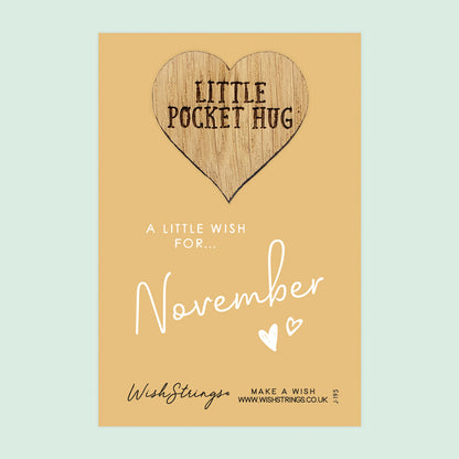 Pocket Hug - November Birth Month | Thoughtful Birthday Gift | Keepsake Token for Sending Hugs & Celebrating a Special Day