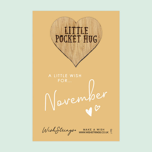 Pocket Hug - November Birth Month | Thoughtful Birthday Gift | Keepsake Token for Sending Hugs & Celebrating a Special Day