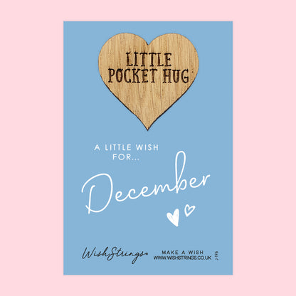 Pocket Hug - December Birth Month | Thoughtful Birthday Gift | Keepsake Token for Sending Hugs & Celebrating a December Birthday