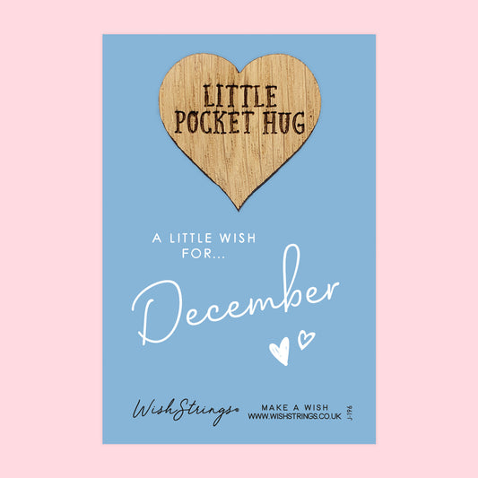 Pocket Hug - December Birth Month | Thoughtful Birthday Gift | Keepsake Token for Sending Hugs & Celebrating a December Birthday