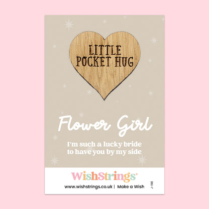 Pocket Hug – Flower Girl | Thoughtful Gift for Wedding Day & Appreciation | Keepsake Token for Love, Thanks & Celebration