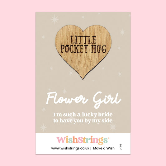 Pocket Hug – Flower Girl | Thoughtful Gift for Wedding Day & Appreciation | Keepsake Token for Love, Thanks & Celebration