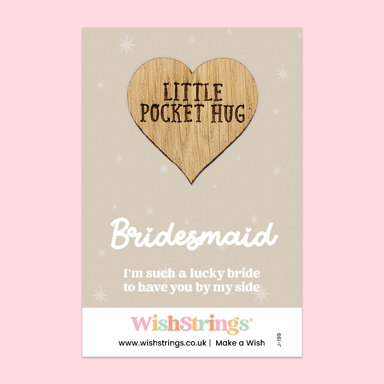 Pocket Hug – Bridesmaid | Thoughtful Gift for Wedding Day Gratitude | Keepsake Token for Love, Friendship & Celebration
