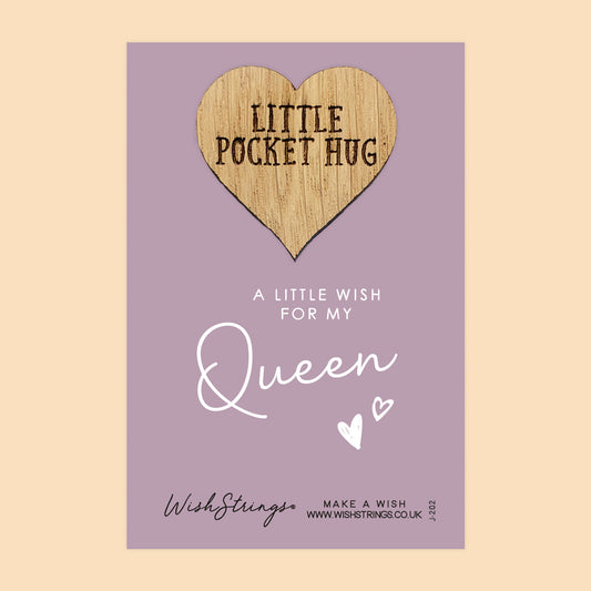 Pocket Hug - For My Queen | Thoughtful Gift for Someone Special | Keepsake Token for Sending Hugs & Showing Love