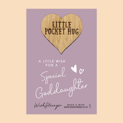 Pocket Hug - Special Goddaughter | Thoughtful Gift from Godparents | Keepsake Token for Sending Hugs & Love to a Cherished Goddaughter