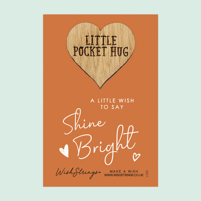 Pocket Hug - Shine Bright | Encouragement & Positivity Gift | Keepsake Token for Sending Hugs, Good Luck in Exams, New Job & New Beginnings