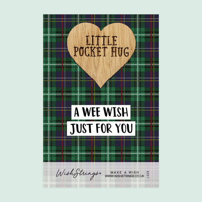 Pocket Hug - A Wee Wish, Just for You | Scottish Tartan Theme Gift | Keepsake Token for Sending Hugs & Thinking of You