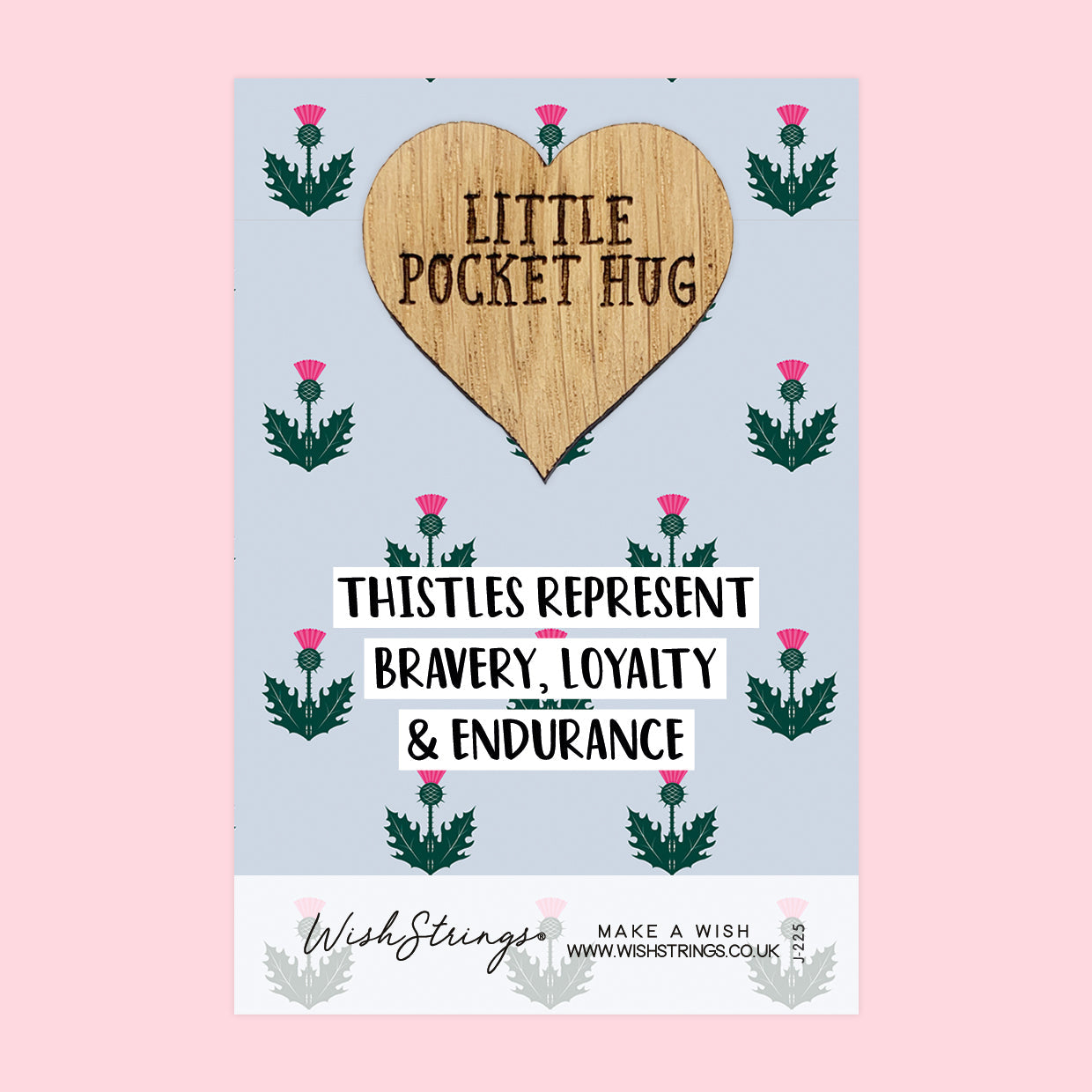 Pocket Hug - Thistle Represents Bravery, Scottish Design | Thoughtful Gift from Scotland | Keepsake Token for Sending Hugs & Celebrating Strength