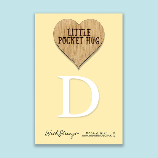 Pocket Hug - Letter ‘D’ | Personalized Initial Gift & Thoughtful Keepsake | Keepsake Token for Sending Hugs & Special Monogram Gift