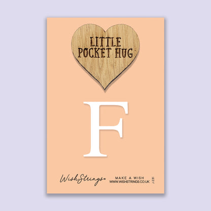 Pocket Hug - Letter ‘F’ | Personalized Initial Gift & Thoughtful Keepsake | Keepsake Token for Sending Hugs & a Special Name Gift