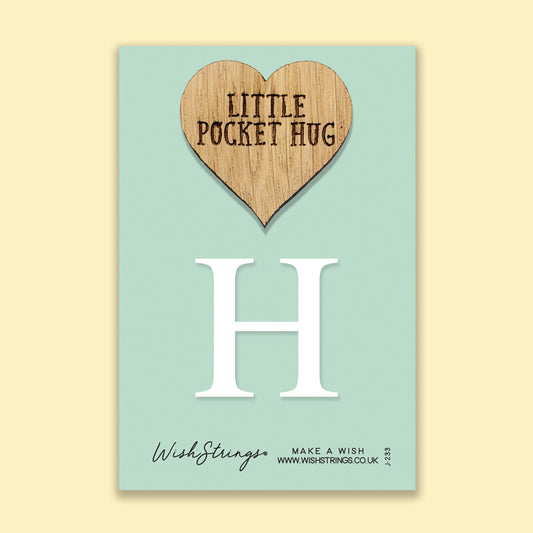 Pocket Hug - Letter ‘H’ | Personalised Initial Gift & Thoughtful Keepsake | Keepsake Token for Sending Hugs & a Special Name Gift