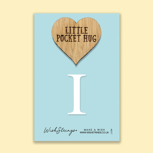 Pocket Hug - Letter ‘I’ | Personalized Initial Gift & Thoughtful Keepsake | Keepsake Token for Sending Hugs & a Special Name Gift