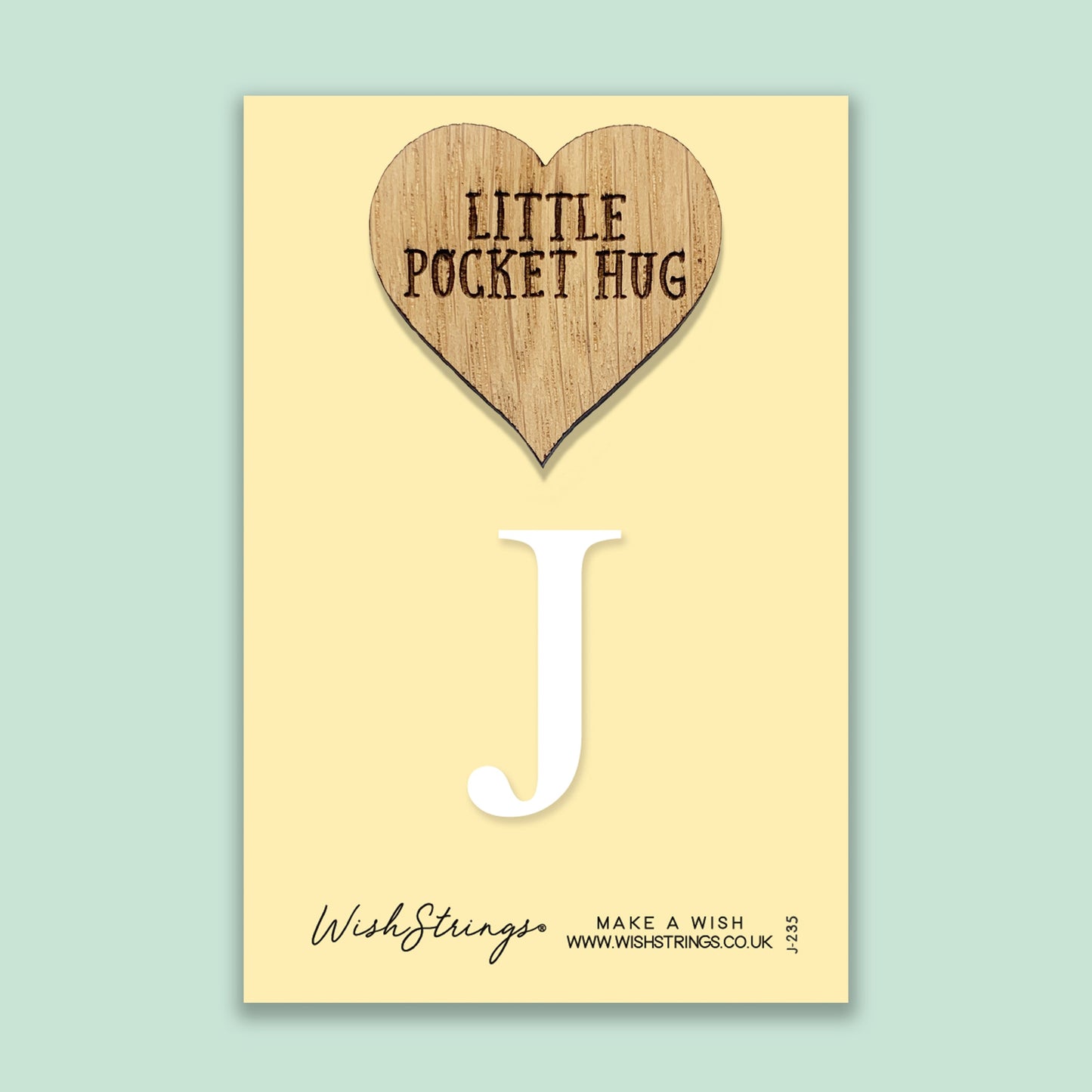 Pocket Hug - Letter ‘J’ | Personalized Initial Gift & Thoughtful Keepsake | Keepsake Token for Sending Hugs & a Special Name Gift
