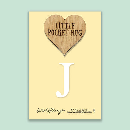 Pocket Hug - Letter ‘J’ | Personalized Initial Gift & Thoughtful Keepsake | Keepsake Token for Sending Hugs & a Special Name Gift