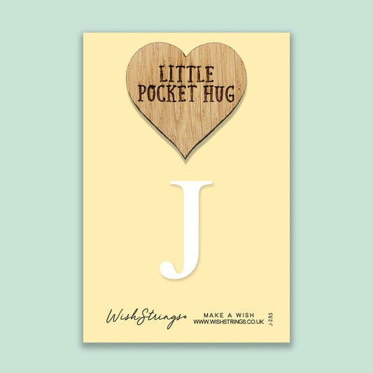 Pocket Hug - Letter ‘J’ | Personalized Initial Gift & Thoughtful Keepsake | Keepsake Token for Sending Hugs & a Special Name Gift