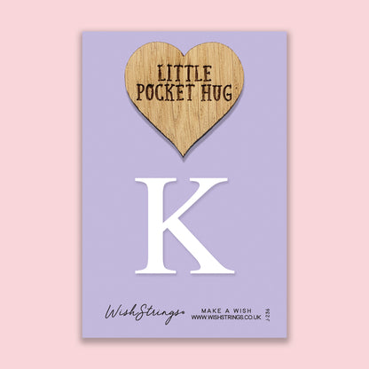 Pocket Hug - Letter ‘K’ | Personalized Initial Gift & Thoughtful Keepsake | Keepsake Token for Sending Hugs & a Special Name Gift