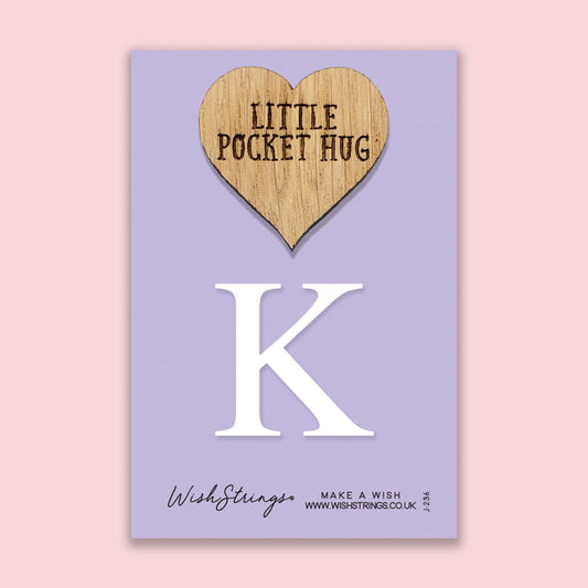 Pocket Hug - Letter ‘K’ | Personalized Initial Gift & Thoughtful Keepsake | Keepsake Token for Sending Hugs & a Special Name Gift