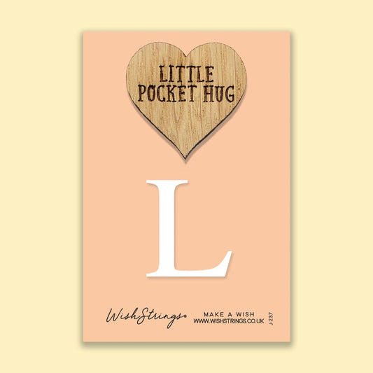 Pocket Hug - Letter ‘L’ | Personalized Initial Gift & Thoughtful Keepsake | Keepsake Token for Sending Hugs & a Special Name Gift