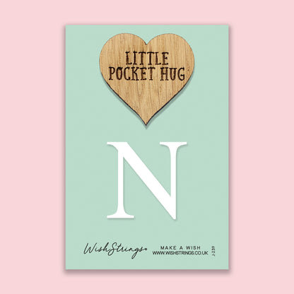 Pocket Hug - Letter ‘N’ | Personalized Initial Gift & Thoughtful Keepsake | Keepsake Token for Sending Hugs & a Special Name Gift