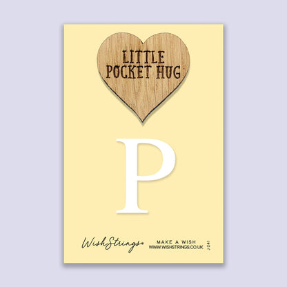 Pocket Hug - Letter ‘P’ | Personalized Initial Gift & Thoughtful Keepsake | Keepsake Token for Sending Hugs & a Special Name Gift