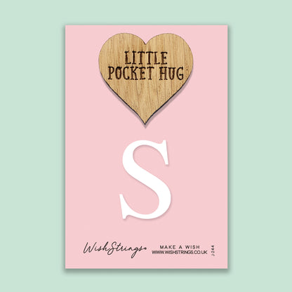 Pocket Hug - Letter ‘S’ | Personalized Initial Gift & Thoughtful Keepsake | Keepsake Token for Sending Hugs & a Special Name Gift