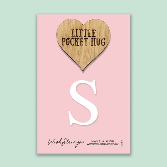 Pocket Hug - Letter ‘S’ | Personalized Initial Gift & Thoughtful Keepsake | Keepsake Token for Sending Hugs & a Special Name Gift