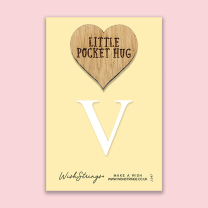 Pocket Hug - Letter ‘V’ | Personalized Initial Gift & Thoughtful Keepsake | Keepsake Token for Sending Hugs & a Special Name Gift