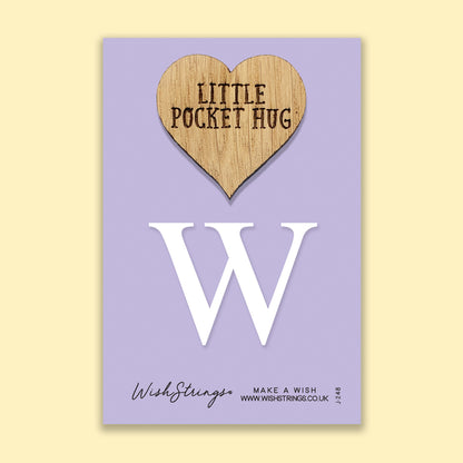 Pocket Hug - Letter ‘W’ | Personalized Initial Gift & Thoughtful Keepsake | Keepsake Token for Sending Hugs & a Special Name Gift