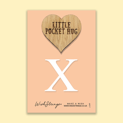 Pocket Hug - Letter ‘X’ | Personalized Initial Gift & Thoughtful Keepsake | Keepsake Token for Sending Hugs & a Special Name Gift