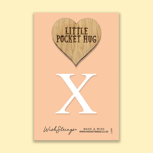 Pocket Hug - Letter ‘X’ | Personalized Initial Gift & Thoughtful Keepsake | Keepsake Token for Sending Hugs & a Special Name Gift