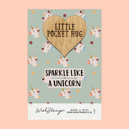 Pocket Hug - Sparkle Like a Unicorn | Uplifting Positivity Gift | Keepsake Token for Sending Hugs & Spreading Joy and Confidence