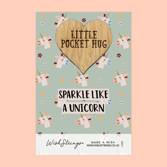 Pocket Hug - Sparkle Like a Unicorn | Uplifting Positivity Gift | Keepsake Token for Sending Hugs & Spreading Joy and Confidence