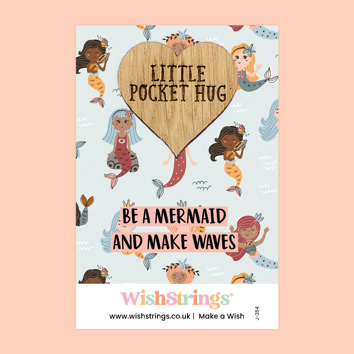 Pocket Hug - Be a Mermaid and Make Waves | Positivity Gift with Cute Mermaid Design | Keepsake Token for Sending Hugs & Encouragement