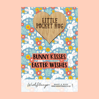 Pocket Hug - Bunny Kisses & Easter Wishes | Cute Springtime Gift | Keepsake Token for Sending Hugs & Easter Celebration