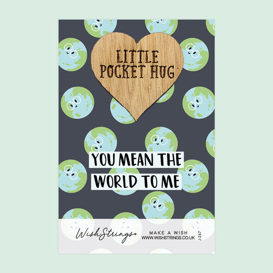 Pocket Hug - You Mean the World to Me | Thoughtful Gift for Someone Special | Keepsake Token for Sending Hugs, Thank You & Cute Couples Gift