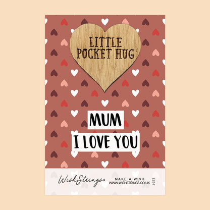 Pocket Hug - Mum, I Love You | Thoughtful Gift with Love from the Kids | Keepsake Token for Sending Hugs & Appreciation to a Special Mum
